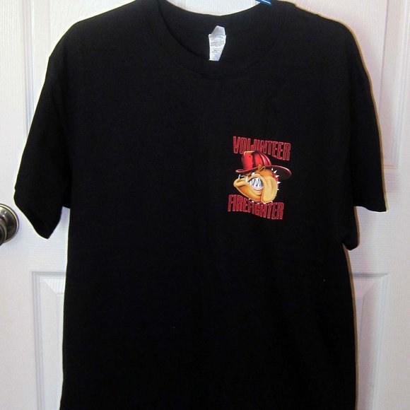 New Adult Large Firefighter Volunteer Dog T-shirt - Picture 2 of 3